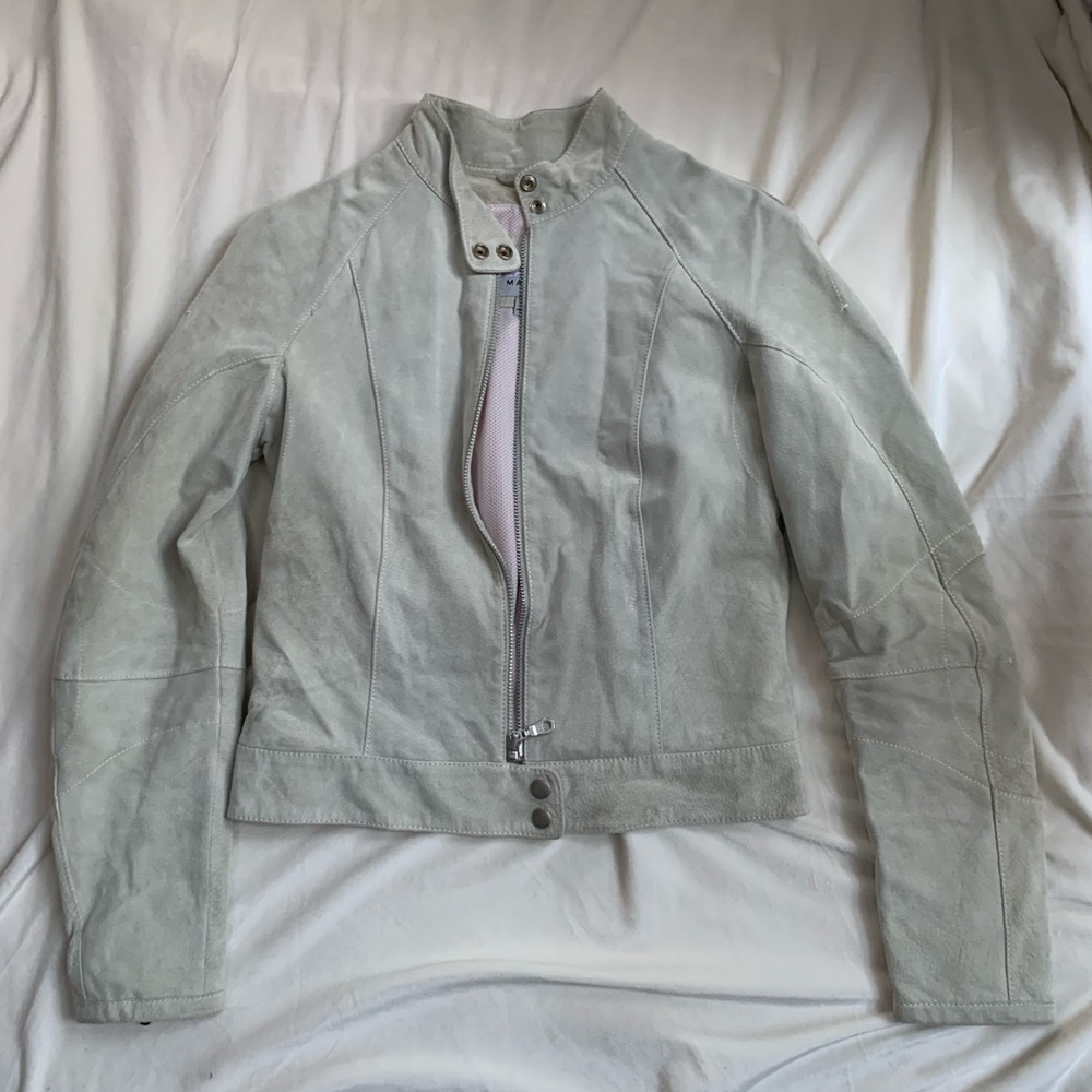 Wilson’s Leather Light Gray Suede Leather Jacket